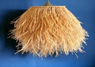 AVİZE BOHEM 3 KATLI SAÇAKLI RAFYA Y:35 Ç:30