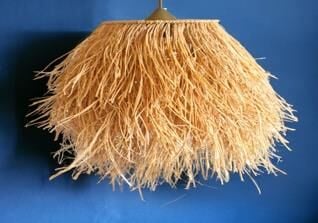 AVİZE BOHEM 3 KATLI SAÇAKLI RAFYA Y:35 Ç:30