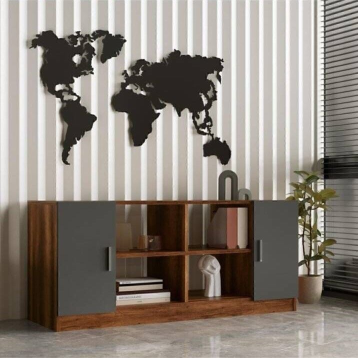 OFİS KİTAPLIK KAPAKLI 1398x463x618MM BAROK/ANT