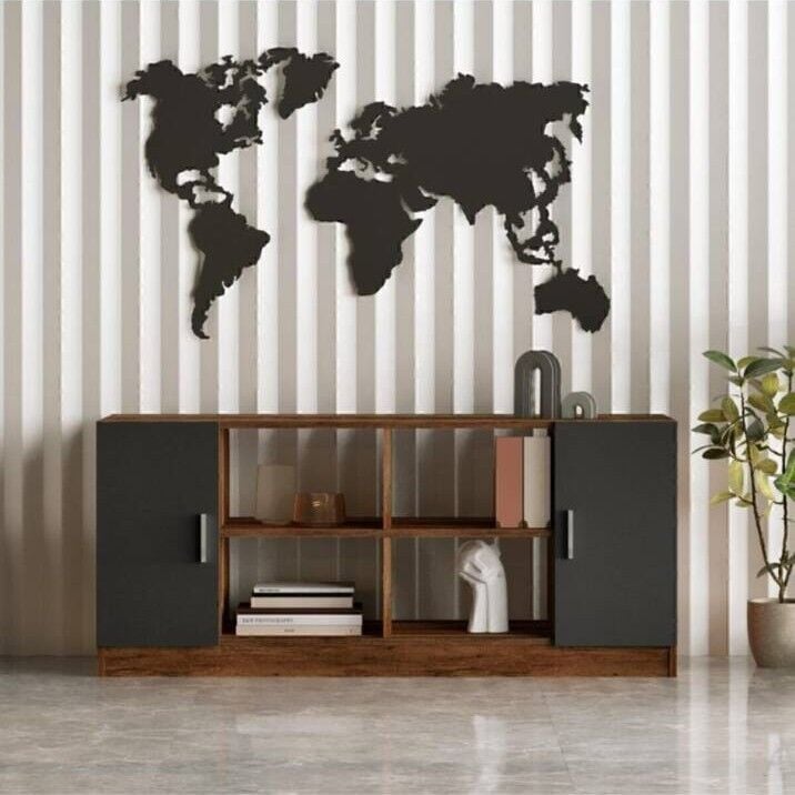 OFİS KİTAPLIK KAPAKLI 1398x463x618MM BAROK/ANT