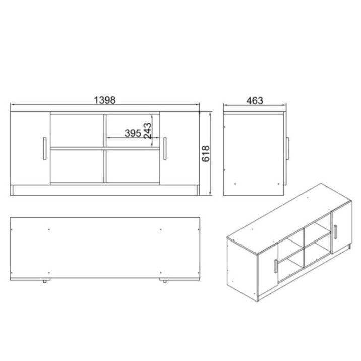 OFİS KİTAPLIK KAPAKLI 1398x463x618MM BAROK/ANT