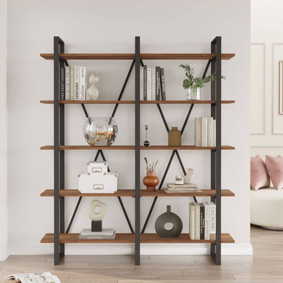 KİTAPLIK 5 RAFLI 1548x295x1800MM BAROK