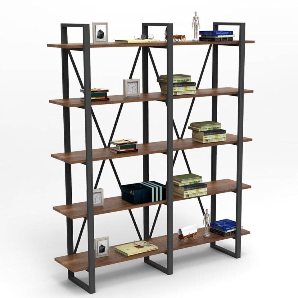 KİTAPLIK 5 RAFLI 1548x295x1800MM BAROK