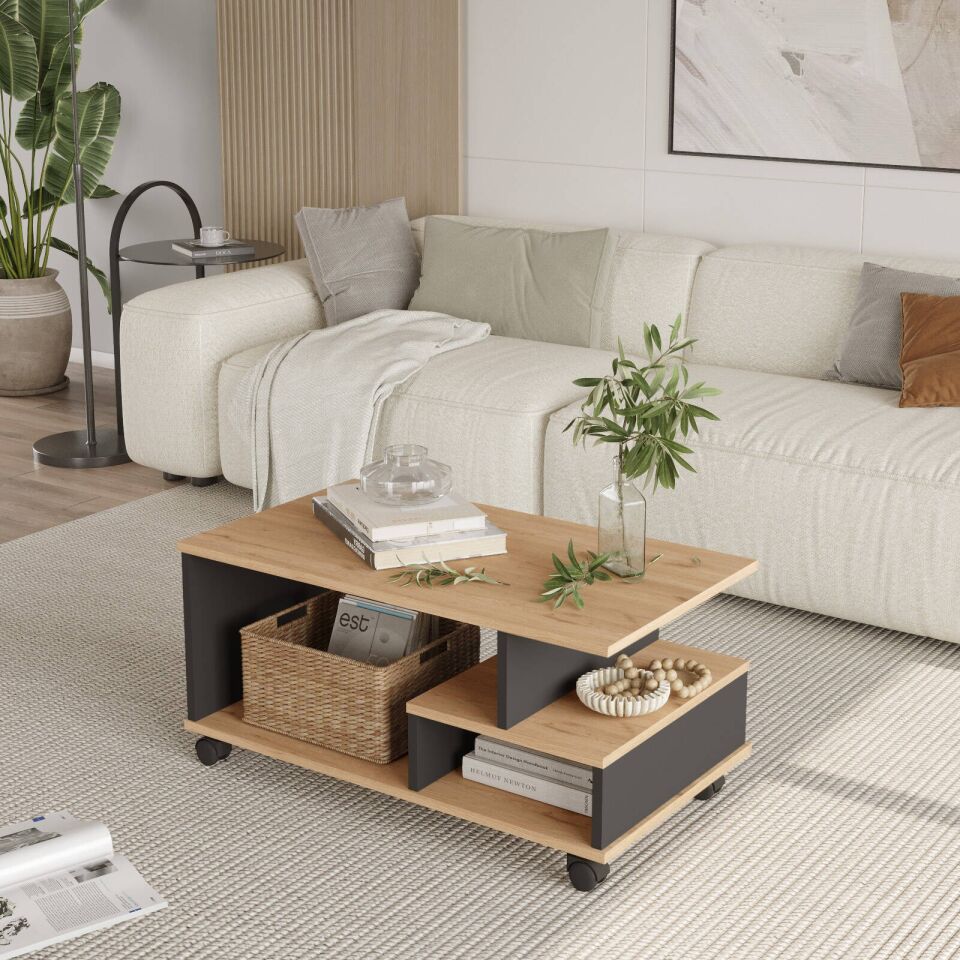 ORTA SEHPA TEKERLEKLİ 510x910x400MM ÇAM/ANT