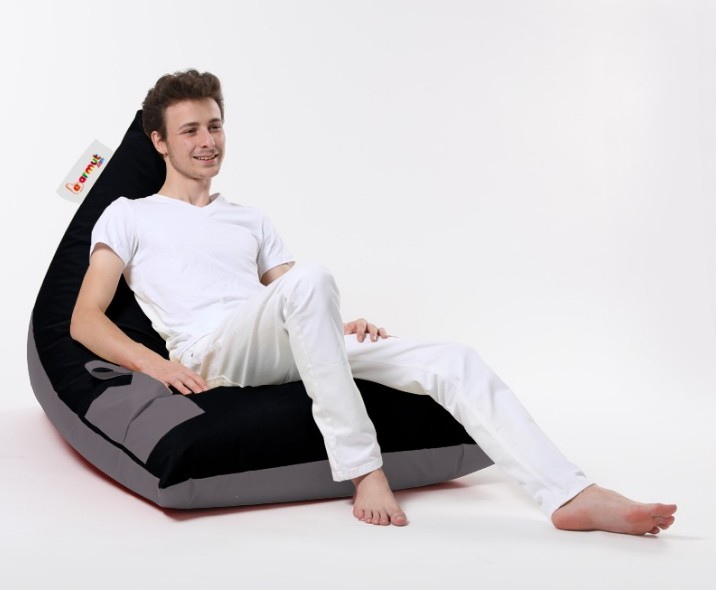 YATAK PUF PİRAMİT ÇİFT RENK SİYAH/FÜME