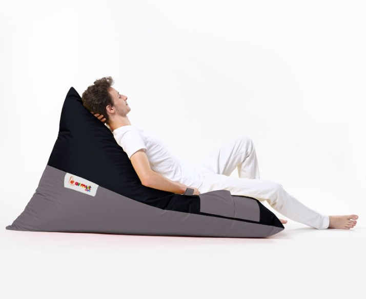 YATAK PUF PİRAMİT ÇİFT RENK SİYAH/FÜME