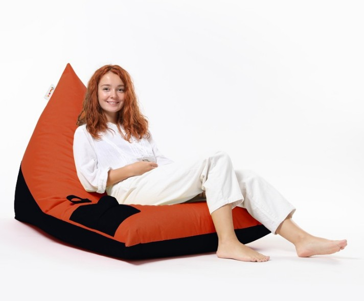 YATAK PUF PİRAMİT ÇİFT RENK SİYAH/TURUNCU