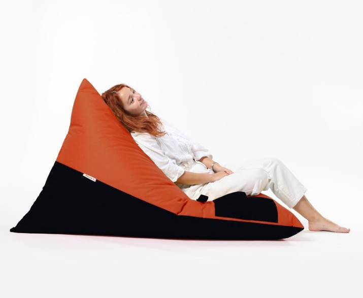 YATAK PUF PİRAMİT ÇİFT RENK SİYAH/TURUNCU