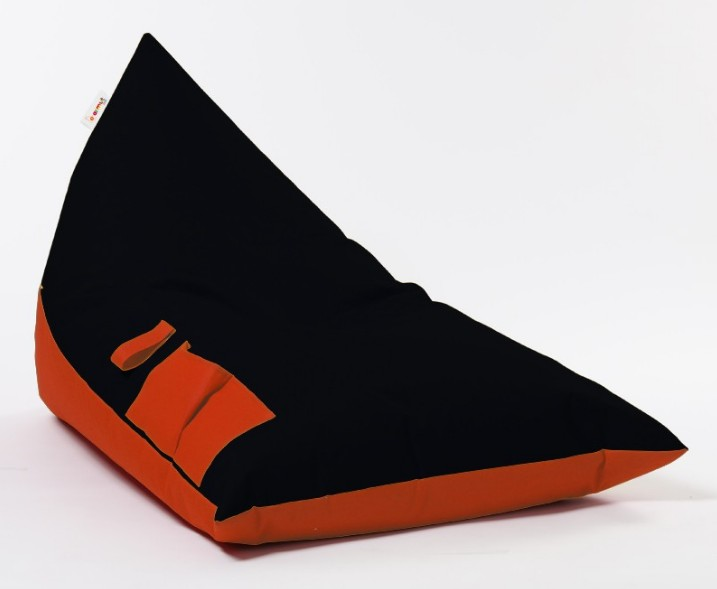YATAK PUF PİRAMİT ÇİFT RENK SİYAH/TURUNCU