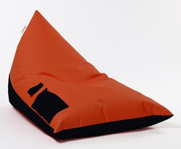 YATAK PUF PİRAMİT ÇİFT RENK SİYAH/TURUNCU