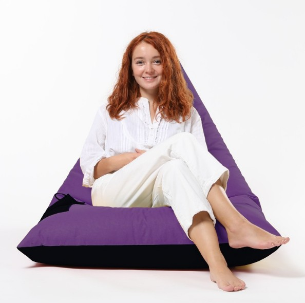 YATAK PUF PİRAMİT ÇİFT RENK SİYAH/MOR