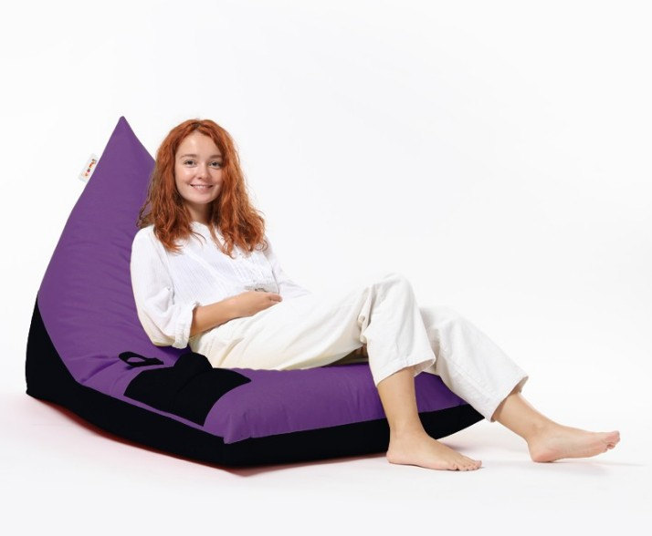 YATAK PUF PİRAMİT ÇİFT RENK SİYAH/MOR