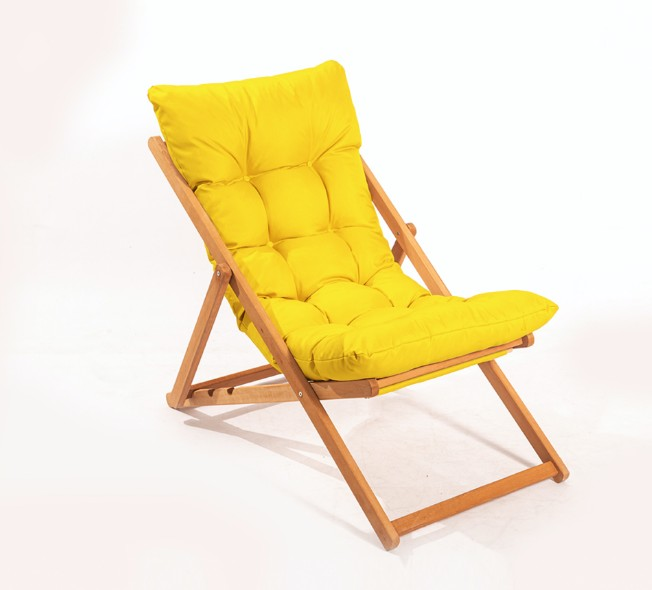 ŞEZLONG KATLANIR SARI KOLSUZ MİNDERLİ NORA