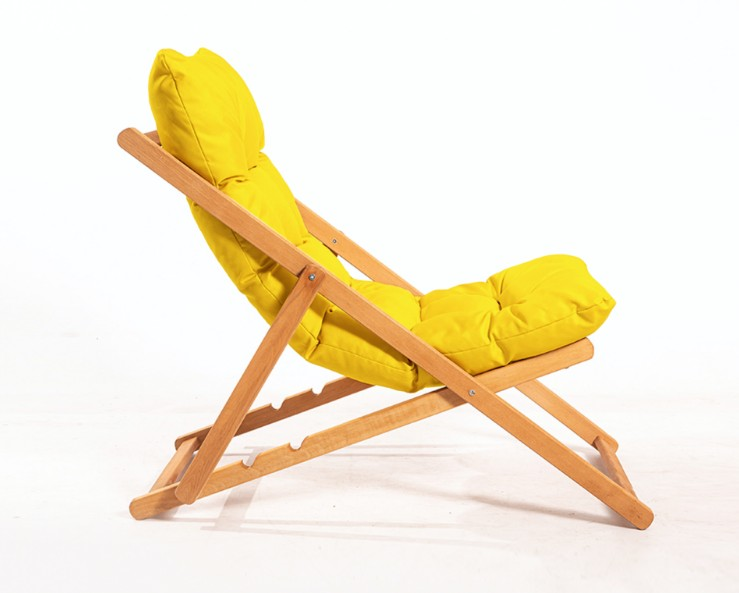 ŞEZLONG KATLANIR SARI KOLSUZ MİNDERLİ NORA