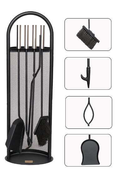 MAŞA TAKIMI ŞÖMİNE 5 PRÇ TEL STANDLI