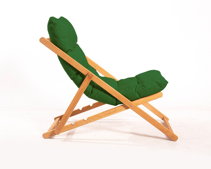 ŞEZLONG KATLANIR YEŞİL KOLSUZ MİNDERLİ NORA