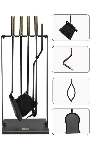 MAŞA TAKIMI ŞÖMİNE 5 PRÇ GOLD STANDLI