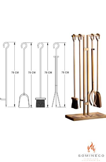 MAŞA TAKIMI ŞÖMİNE 5 PRÇ ANTİK GOLD