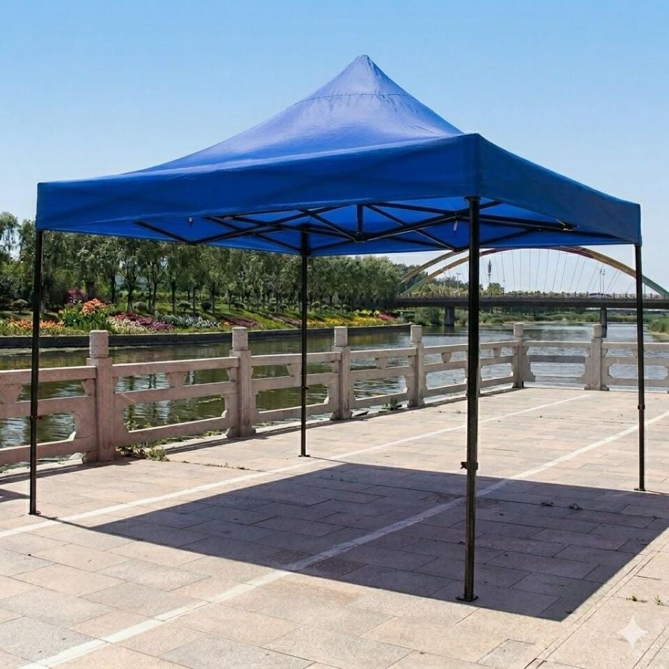 ÇADIR TENTE BAHÇE GAZEBO KATLANIR KIRMIZI/MAVİ