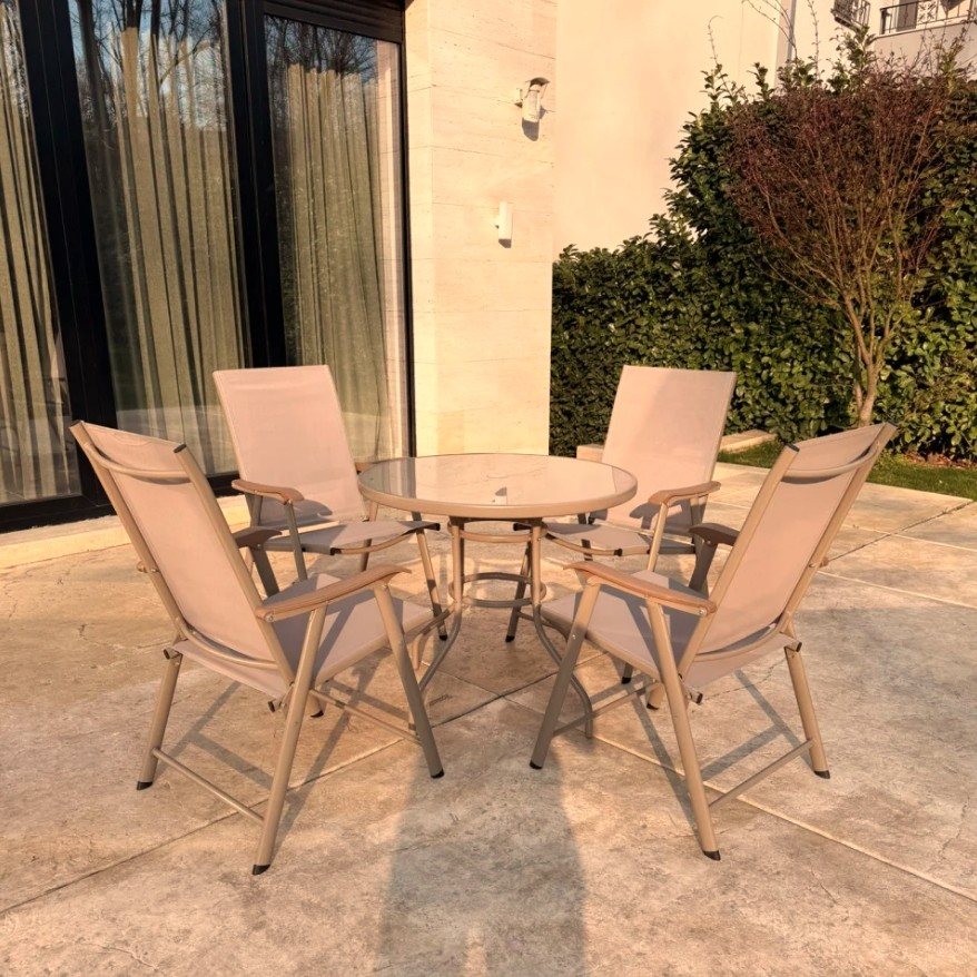 BAHÇE OTURMA GRUBU  KATLANABİLİR 4+1 SET