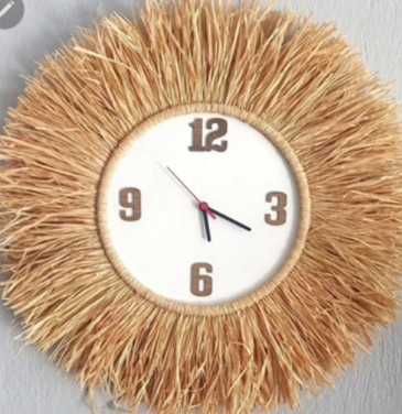 DUVAR SAATİ RAFYA 45CM