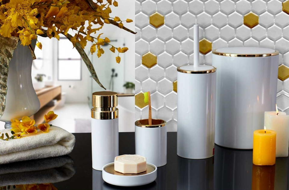 NET*/BANYO SETİ LENOX BEYAZ-ALTIN