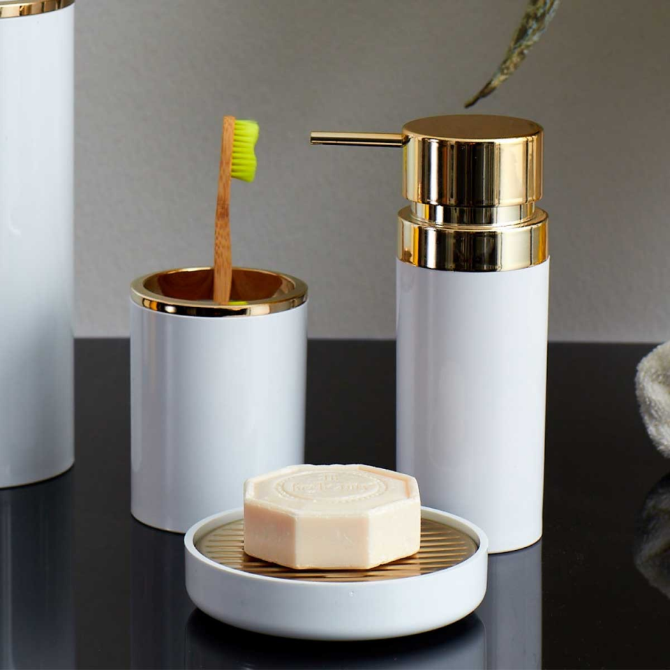 NET*/BANYO SETİ LENOX BEYAZ-ALTIN