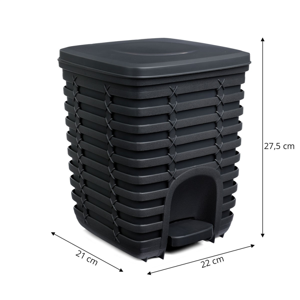 ÇÖP KOVASI PEDALLI PALM ANTRASİT GRİ