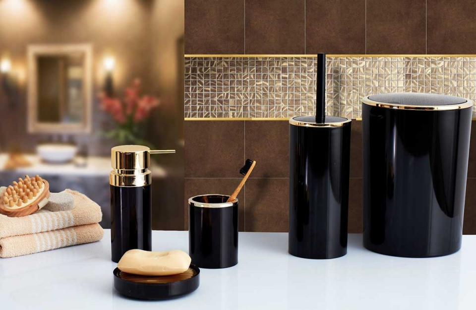 BANYO SETİ LENOX SİYAH-ALTIN
