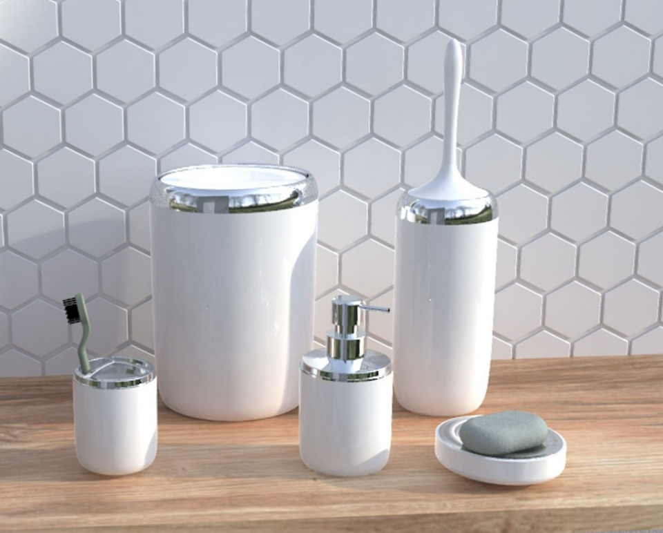 ORT-BANYO SETİ XL KROM DEKORLU BEYAZ LİMA