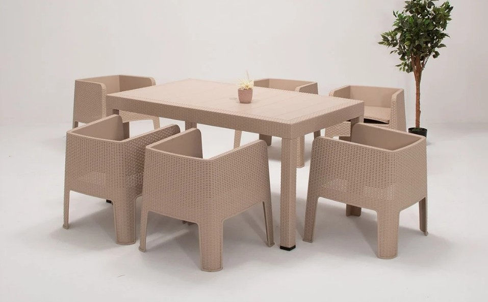 MASA RATTAN 6 AD APEX SANDALYE CAPPUCİNO