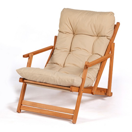 ŞEZLONG KATLANIR KREM MİNDERLİ SİMONA TP