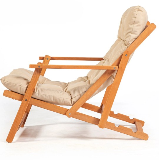 ŞEZLONG KATLANIR KREM MİNDERLİ SİMONA TP