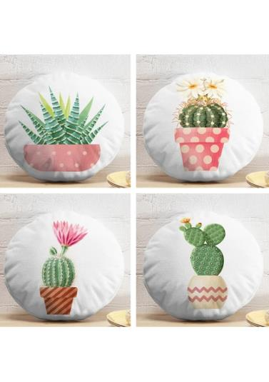 KIRLENT KILIF YUVARLAK 4LÜ SET SAKSILI KAKTÜS 43CM