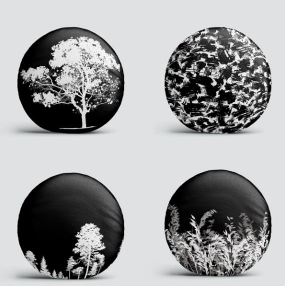 KIRLENT KILIF YUVARLAK 4LÜ SET AĞAÇ MOTİF 43CM