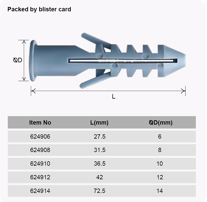 DÜBEL SETİ  12x42mm 12 PARÇA