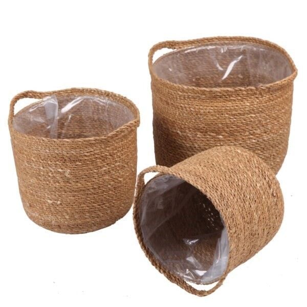 SEPET SAKSI HASIR YUVARLAK KULPLU KÜÇÜK 19*20