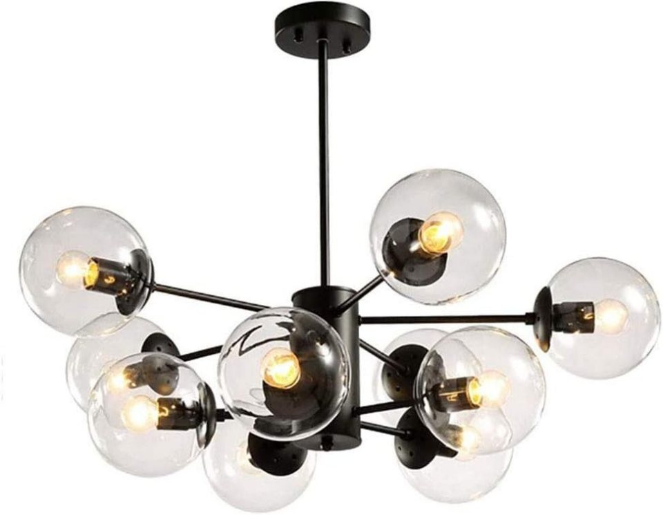 AVİZE 10 LU AMPÜL KİRPİ MODEL DÜZ METAL SİYAH TP