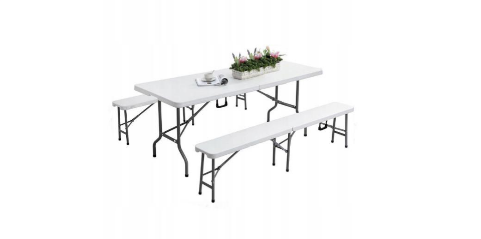 MASA SETİ PİKNİK UZUN TABURE BANK KATLANIR PLASTİK