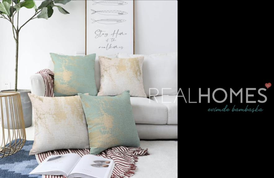 KIRLENT KILIF KARE GOLD DETAY MERMER DESEN SET 4 L