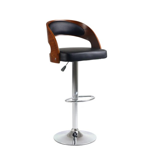 BAR SANDANDALYESİ KAHVERENGİ DETAY DERİ  SİYAH