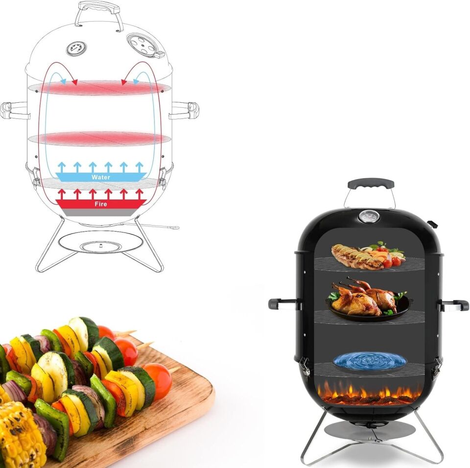 BARBEKÜ DİKEY KÖMÜRLÜ BARBEKÜ SMOKER