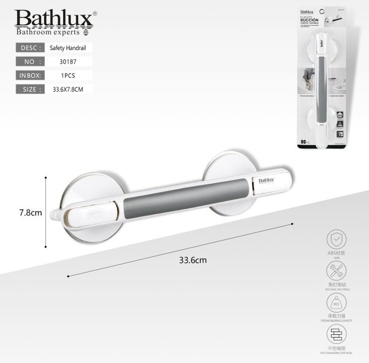 BANYO TUTAMAK GRİ BEYAZ VANTUZLU