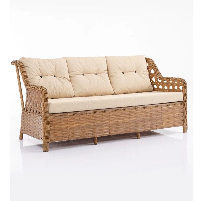 NET*/OTURMA GRUBU EREN 3+1+1 PUFLU RATTAN KAHVE