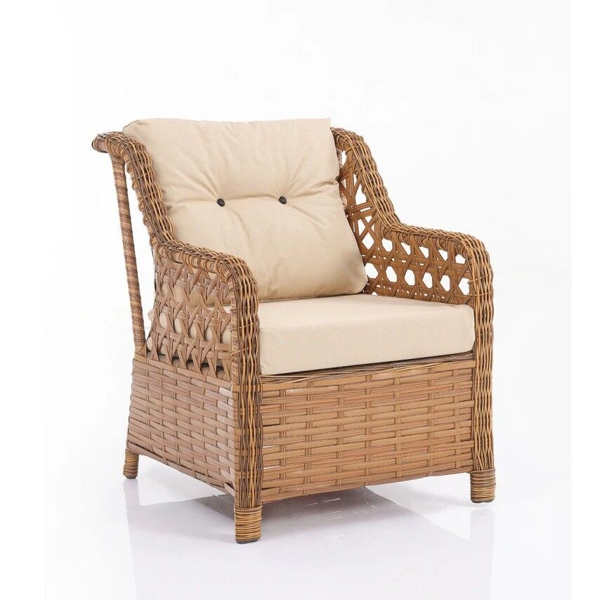 NET*/OTURMA GRUBU EREN 3+1+1 PUFLU RATTAN KAHVE