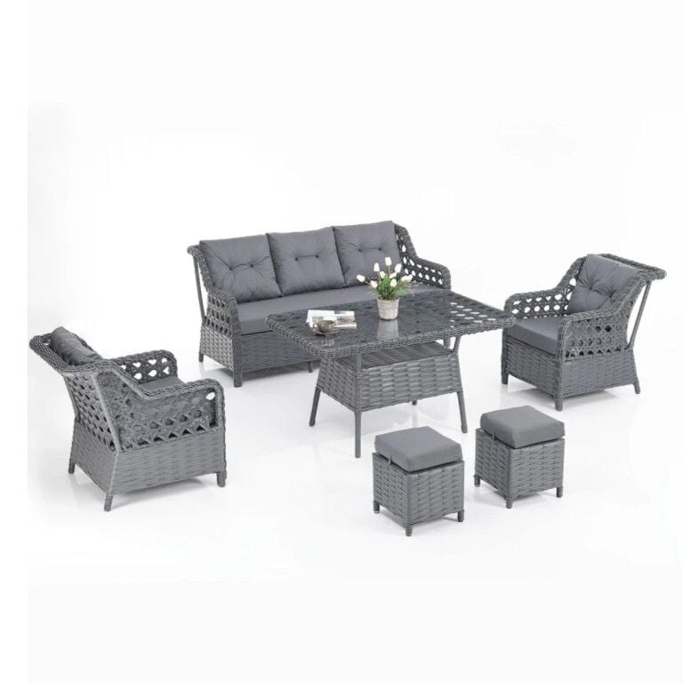 NET*/OTURMA GRUBU 3+1+1 PUFLU RATTAN EREN ANTRASİT