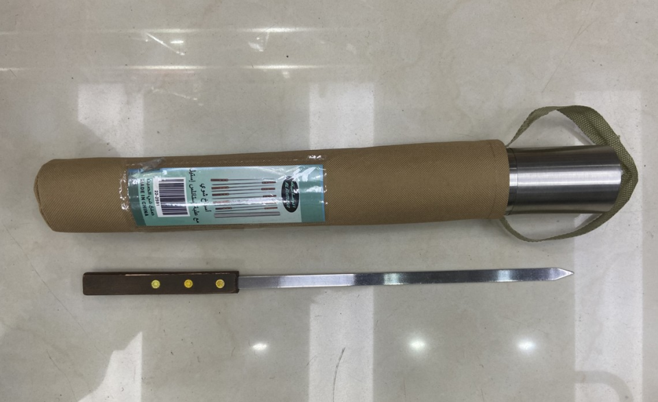 MANGAL ŞİŞ SETİ KILIFLI-GENİŞ AHŞAP SAPLI 41CM