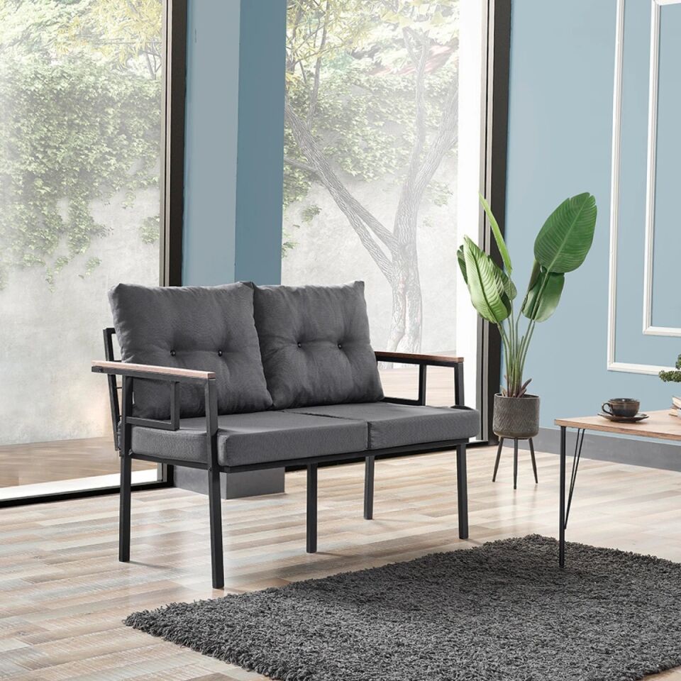 NET*/OTURMA GRUBU METAL SAYE 2+1+1 SEHPALI ANTRASİ