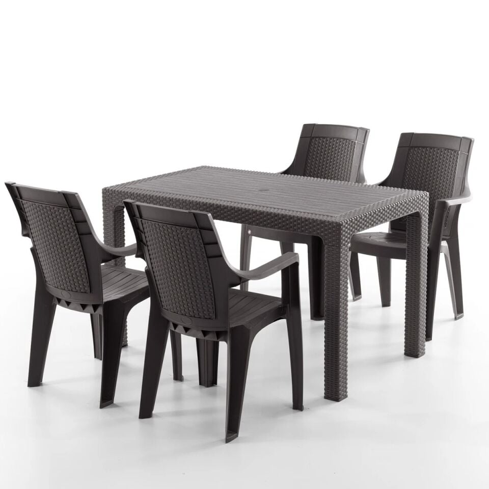 NET*/MASA SANDALYE TK. EFES 4 KİŞİLİK 125x75x75CM