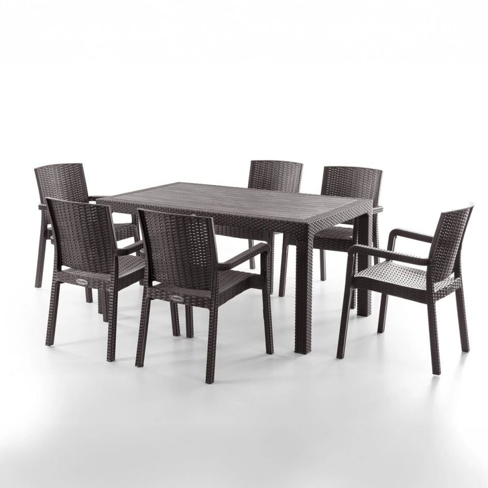 NET*/MASA SANDALYE TK. KİNG 6 KİŞİLİK 150x90x75CM